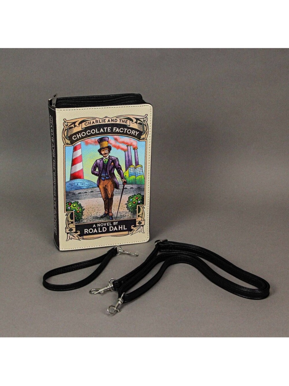 Charlie and the Chocolate Factory Themed Crossbody Bag - Black/Cream